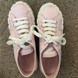 Prada Light Pink Sneakers with White Laces